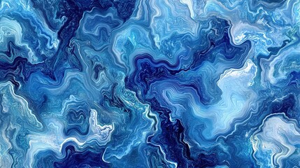 Fototapeta premium Swirling blue abstract art with fluid patterns and vibrant shades