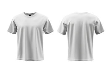 Front and Back Realistic Mockup for Plain White T-Shirts
