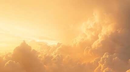 Fototapeta premium dramatic soft orange sky and clouds when sunset 