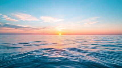 Fototapeta premium calm colored sea and sky at sunset 
