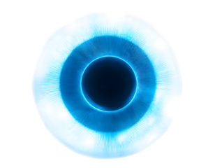 Blue Glow Light glowing effect on a white isolated background. Generative AI.