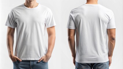 white t-shirt front and back mockup