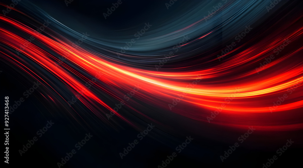 Poster vibrant abstract swirl of red and blue light on a dark background, creating a dynamic and energetic 