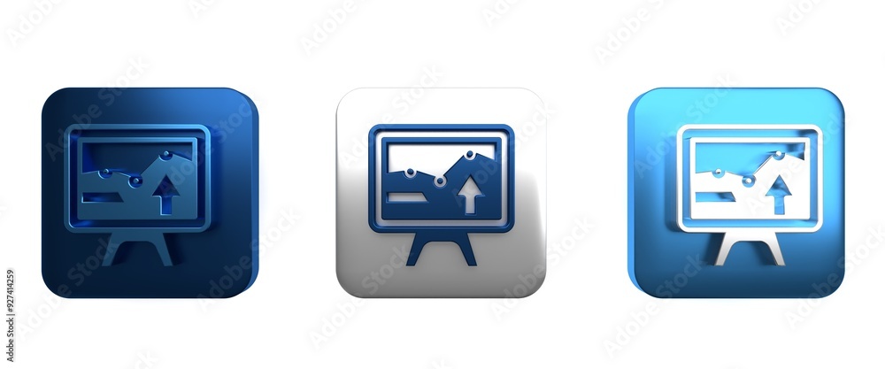 Poster colorful computer monitor with graph chart icon isolated on white background. report text file icon.