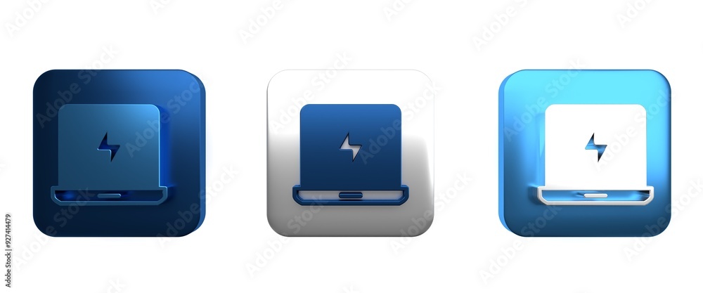 Poster colorful laptop icon isolated on white background. computer notebook with empty screen sign. square 