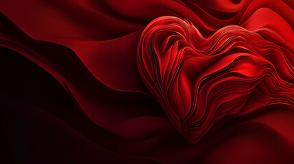 Obraz premium Abstract red heart with flowing lines