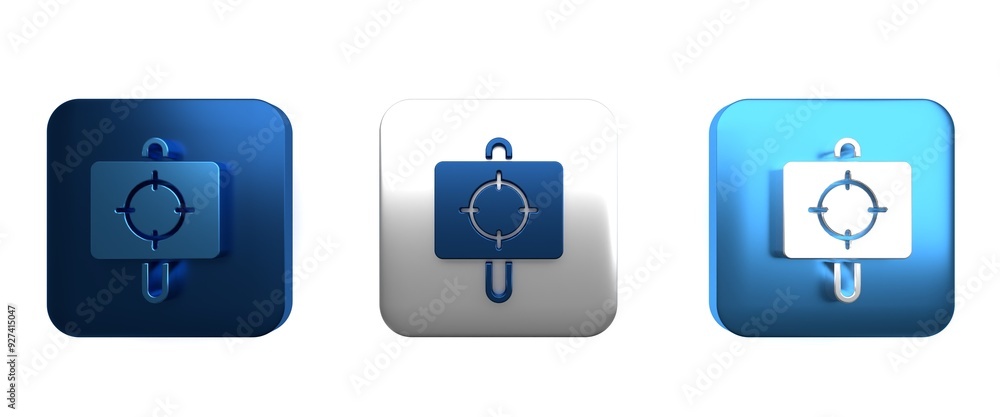 Poster colorful target sport icon isolated on white background. clean target with numbers for shooting rang