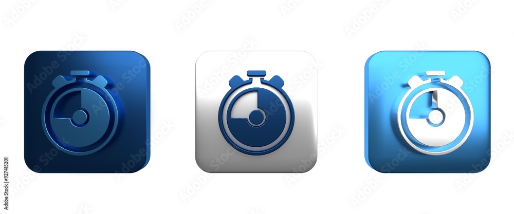 Poster colorful stopwatch icon isolated on white background. time timer sign. chronometer sign. square butt