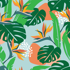 seamless leaf pattern with nature
