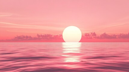 Obraz premium Pink Sunset Image on the Sea