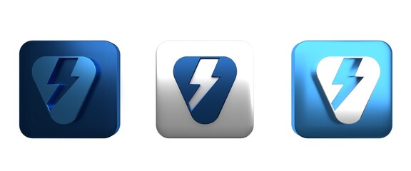 Colorful Guitar pick icon isolated on white background. Musical instrument. Square button. 3D render illustration