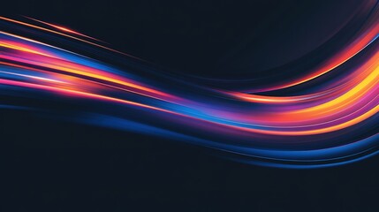 Colorful flowing lines on a dark background, creating a dynamic abstract design