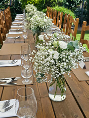 Table at a wedding garden party, Modra, Slovakia