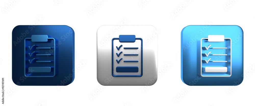 Aufkleber colorful clipboard with checklist icon isolated on white background. control list symbol. survey pol