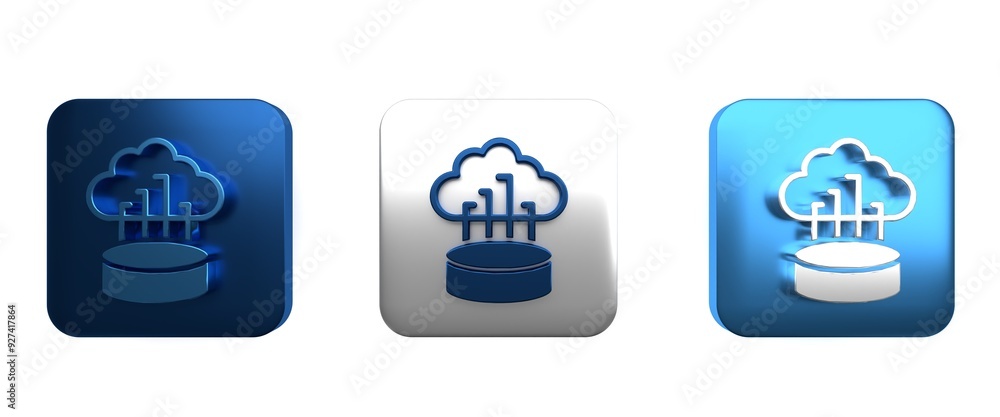 Poster colorful network cloud connection icon isolated on white background. social technology. cloud comput