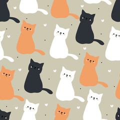 seamless pattern with cats