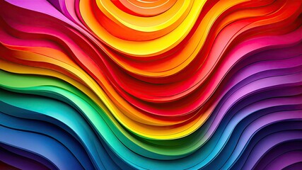 Obraz premium Colorful Layered Paper Creation Showcasing a Vibrant Spectrum of Shades in an Artistic Display