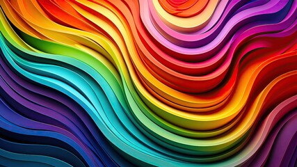 Fototapeta premium Colorful Wave of Layered Plates in Vibrant Hues Creates a Mesmerizing Display of Artistic Design