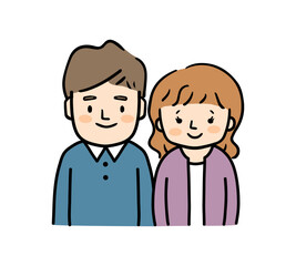 笑顔の若い夫婦のイラスト