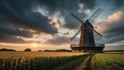 Fototapeta premium Windmill in the field