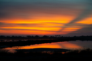 coucher de soleil à l'Almanarre, Hyères les Palmiers