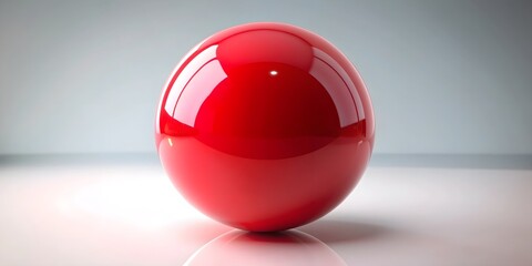 Vibrant red sphere with a smooth glossy surface, sphere, red, shiny, round, vibrant, glossy, abstract, design,circle