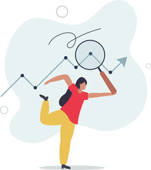 Profit plan with development and growth .flat design with people.