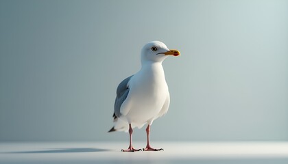 Obraz premium Beautiful Seagull in Flight on Transparent Background