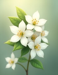 Obraz premium Elegant White Jasmine Flower Isolated on Transparent Background