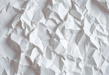 Obraz premium Isolated Crumpled White Paper Texture on Transparent Background