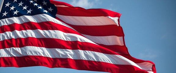 Isolated American Flag on Transparent Background