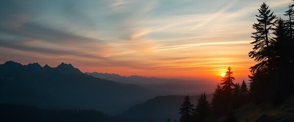 Obraz premium Isolated Misty Mountain Landscape on Transparent Background