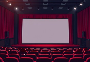 Fototapeta premium Isolated Transparent Background of a Cinema Auditorium with Empty Seating