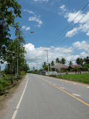 Blue sky road drive travel trip tourism nature tree empty day highway street transportation journey scenery empty blank cover template book magazine asia website social media environment freedom hill