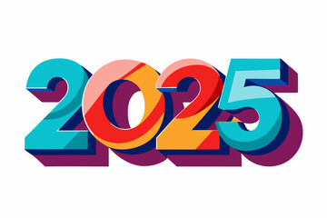 text 2025 colorful