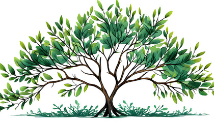 Fototapeta premium branches trees on a isolated on white background. Generative AI.