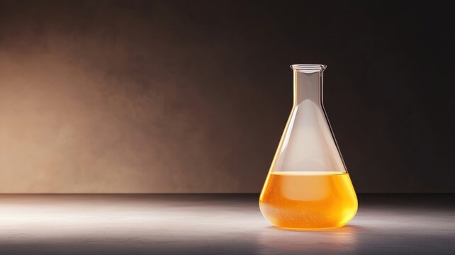 Beaker containing a volatile ether solution, chemical substance, exploring volatile organic solvents