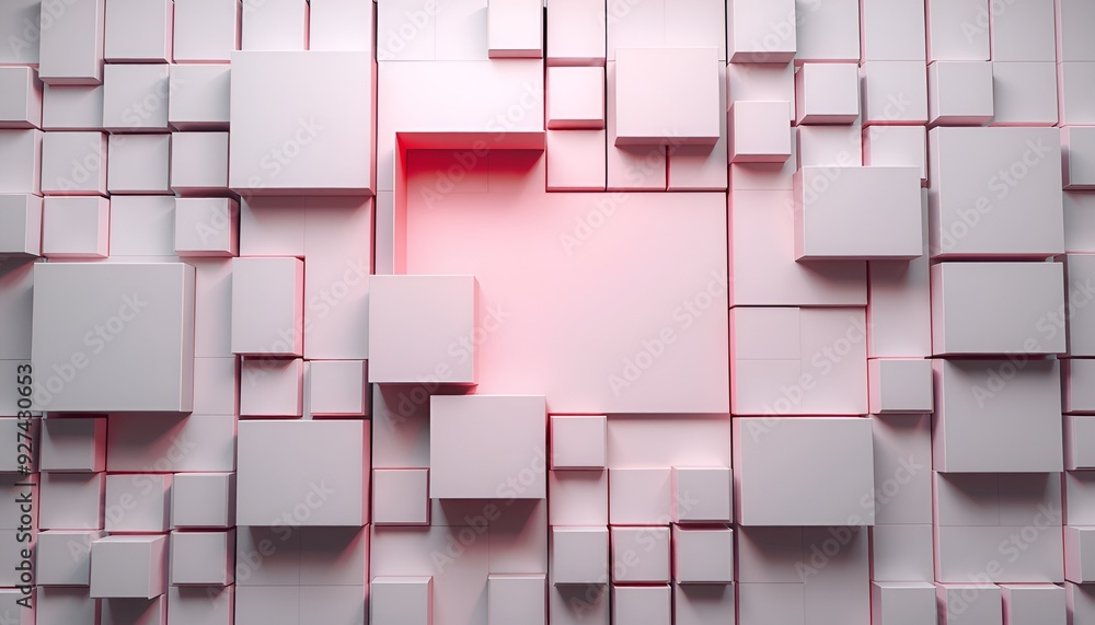Poster isolated transparent background of a modern grey geometric cube structure