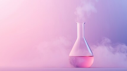 Flask with volatile aromatic compounds releasing vapors, chemical substance, volatile fragrance chemistry