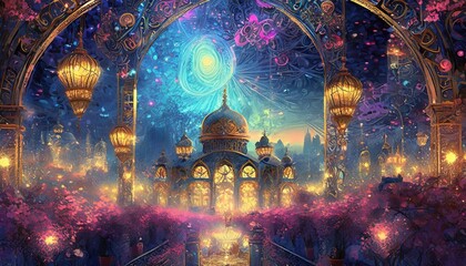 mosque at night