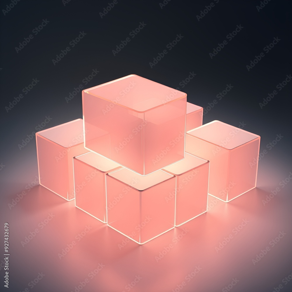 Aufkleber isolated geometric cube object on transparent background for modern business presentation
