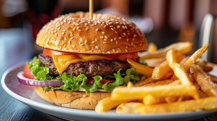 Cheeseburger and Fries
