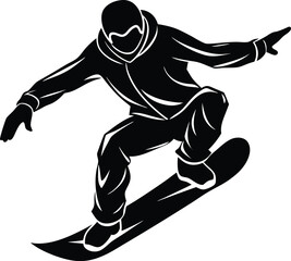 Snowboard Silhouette Vector Art Design