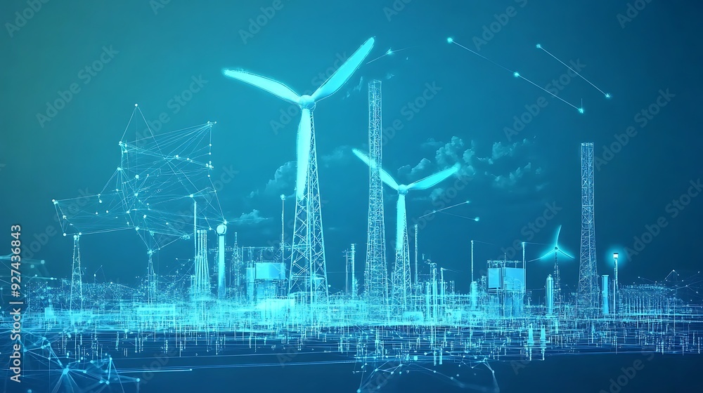 Poster smart city energy hub with augmented reality power management and ai-optimized distribution