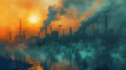 Obraz premium Explore the impact of pollution on animal health. How does contamination of air, water, and soil affect wildlife and their habitats