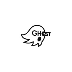 Ghost fly text logo design.