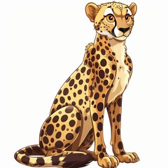 Cheetah Spirit animal cartoon isolated whitebackground 16:9