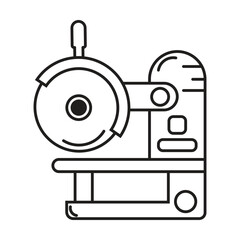 steel cutting machine icon vector on white background