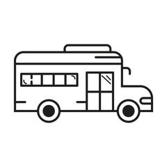 school bus icon vector on white background