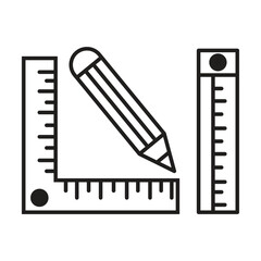 ruler icon vector on white background